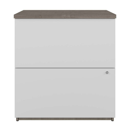 Bestar - Universel 28W Standard 2 Drawer Lateral File Cabinet in Silver Maple & Pure White - 165600-000144 veiw 2