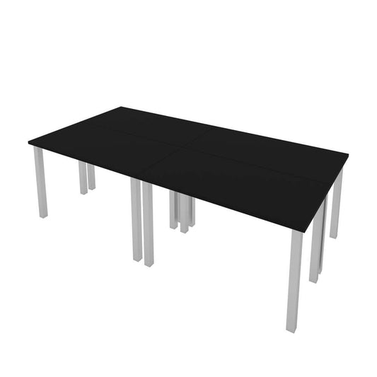 Bestar - Universel Four 48W X 24D Table Desks with Square Metal Legs in Black - 65900-000018 veiw 2