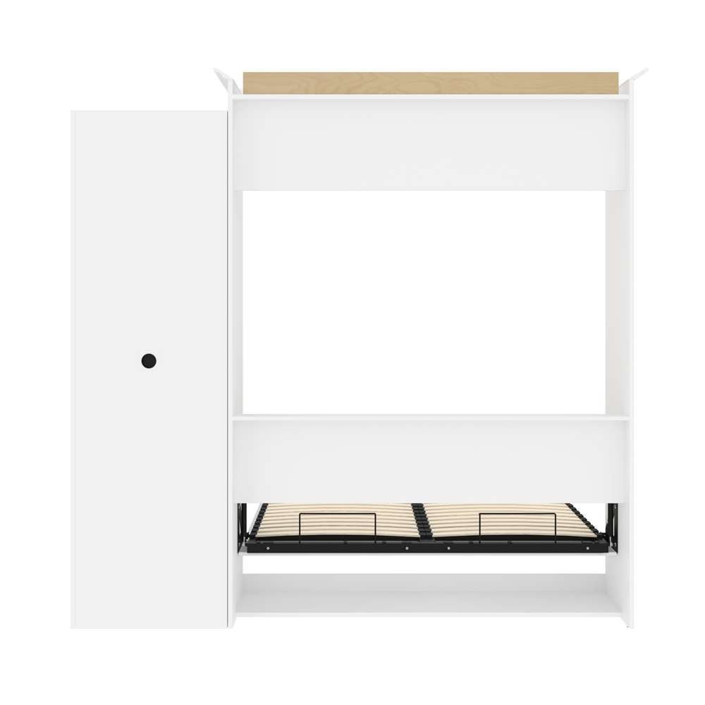 Bestar - Versatile 93W Queen Murphy Bed with Shelving Unit (92W) in White - 40880-17 veiw 11