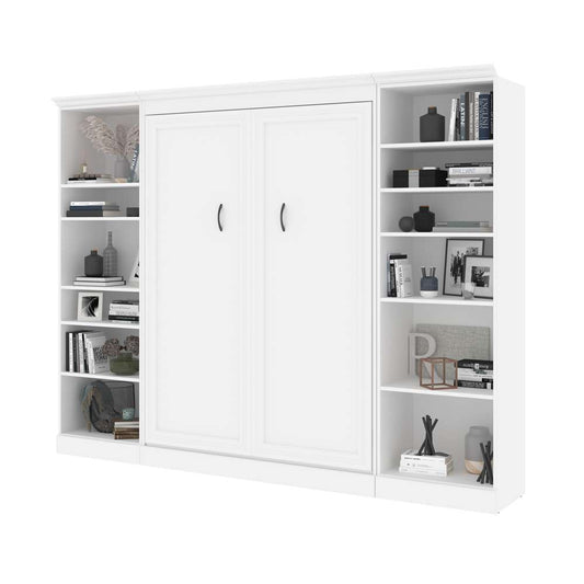 Bestar - Versatile Full Murphy Bed with 2 Shelving Units (109W) in White - 40891-17 veiw 2