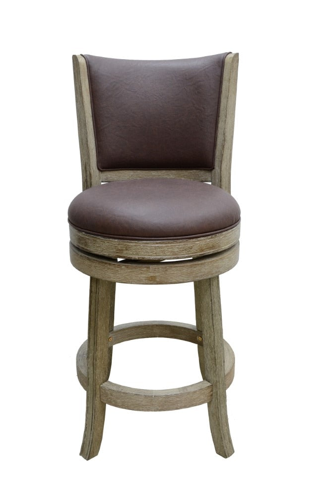 Boraam - 24in Toledo Wire-Brush Swivel Stool in Weathered White - 86424 veiw 1