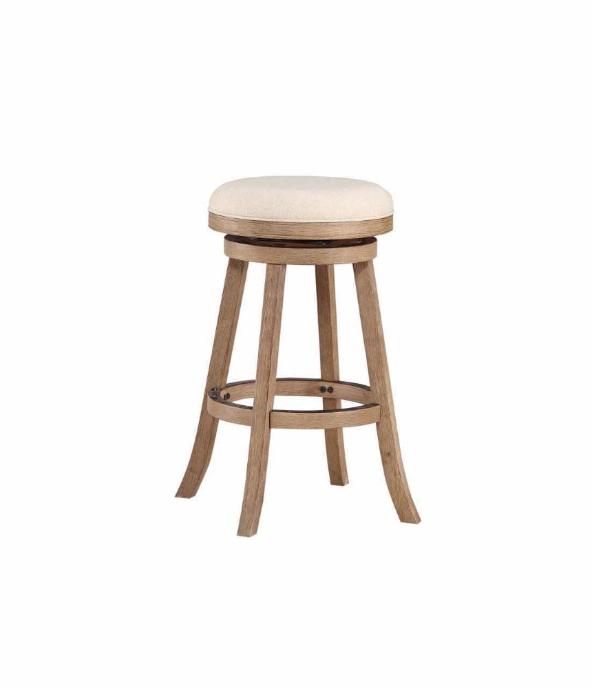 Boraam - 29in Fenton Barstool in Driftwood Wire-Brush And Ivory - 76129 veiw 1