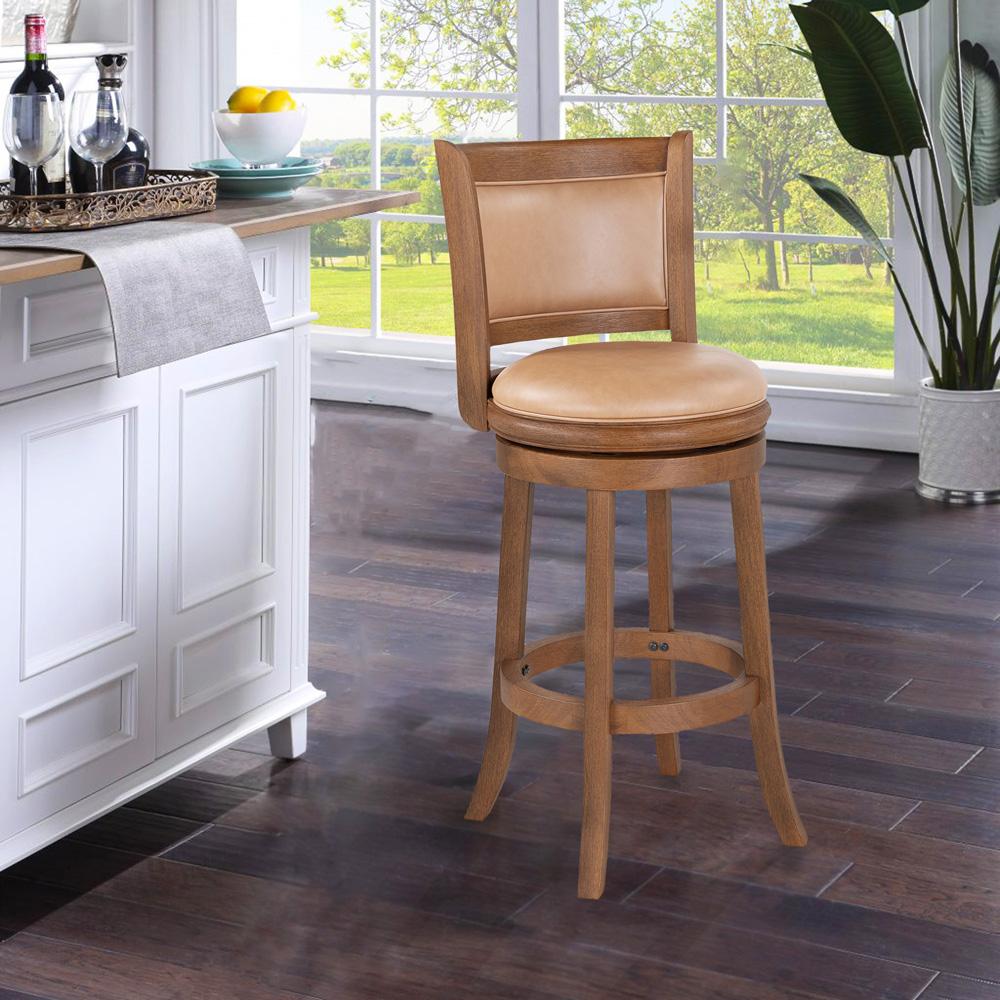 Boraam - Augusta Swivel Bar Stool - Chestnut Wire-Brush - 52829 veiw 6