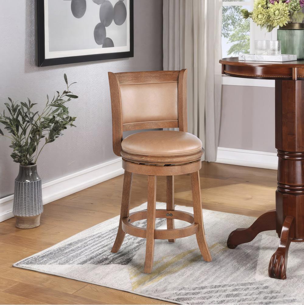 Boraam - Augusta Swivel Counter Stool - Chestnut Wire-Brush - 52824 veiw 8