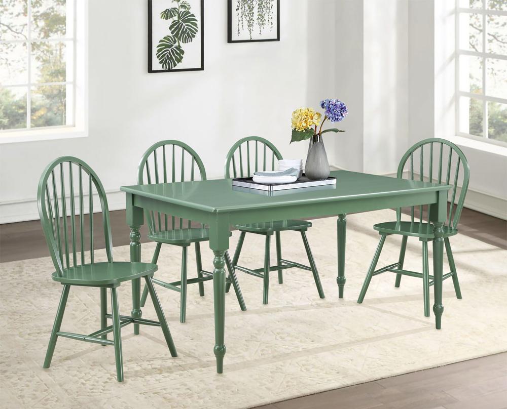 Boraam - Carolina 5-Piece Dining Set - Equestrian Green - 80569 veiw 6