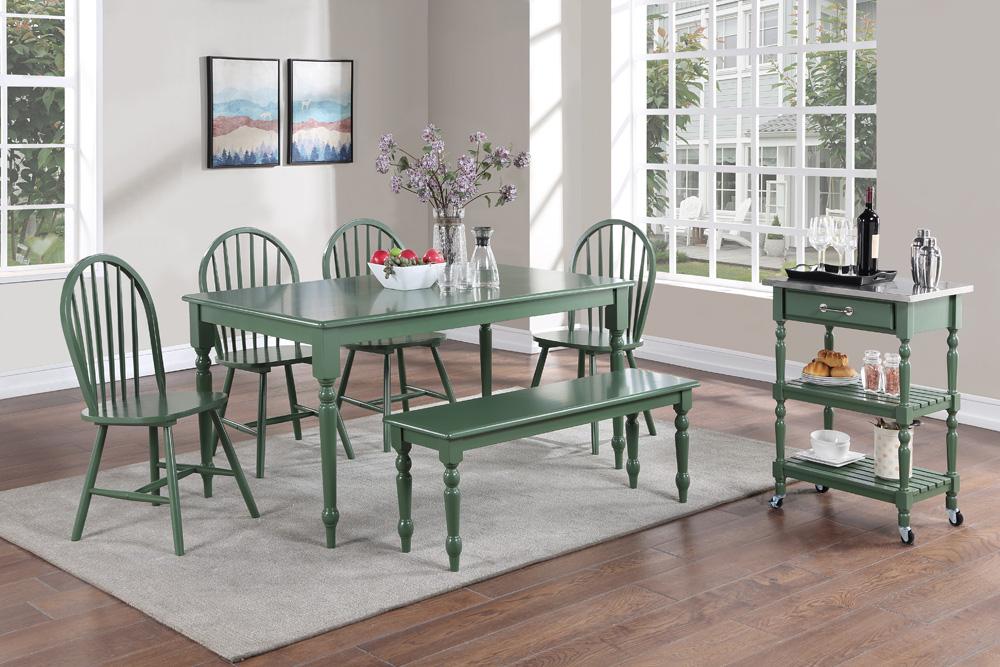 Boraam - Carolina 6-Piece Dining Set - Equestrian Green - 86569 veiw 9