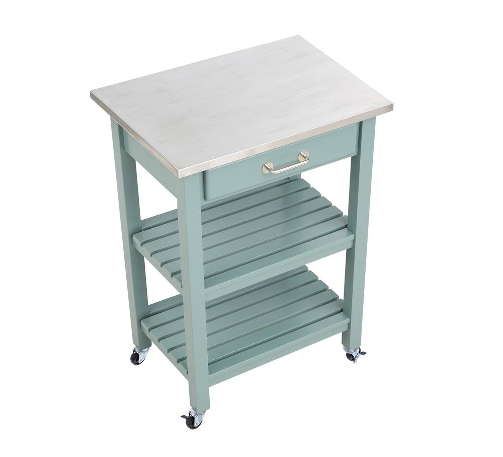 Boraam - Colorado Kitchen Cart w/ Stainless Steel Top - Aspen Valley - 50662_BOR veiw 3