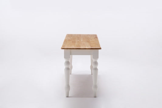 Boraam - Farmhouse Bench in White and Natural - 36369 veiw 2