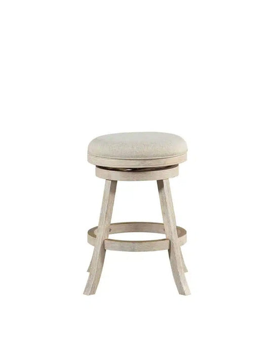 Boraam - Fenton Swivel Backless Counter Stool - Ivory Wire-Brush - 76024 veiw 2