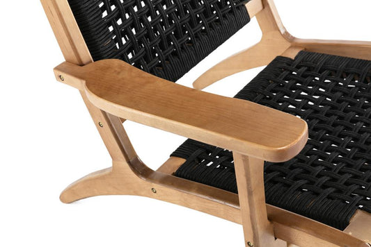 Boraam - Harrison Woven Black Rope Accent Chair - Natural - 76152 veiw 2