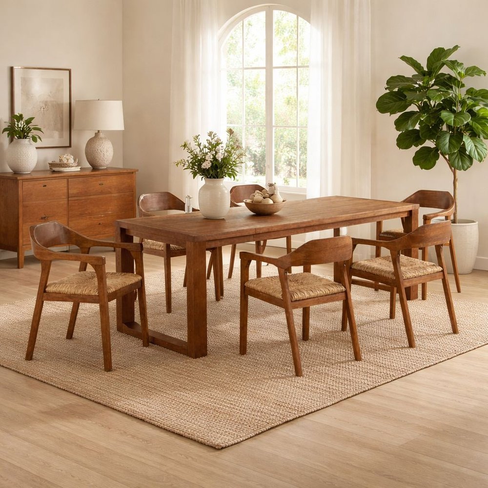 Boraam - Rasmus Dining Rush Armchair - Chestnut Wire-Brush Finish - 77918 view 11