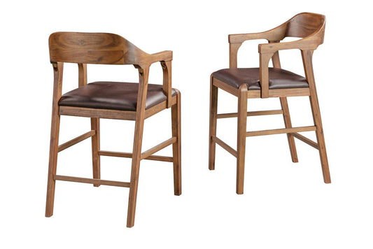 Boraam - Rasmus Wood Counter Stool - Chestnut Wire-Brush Finish - 78024 veiw 2