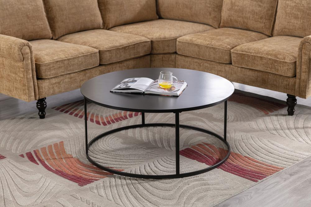 Boraam - Robertson Round Metal Coffee Table - Dark Brown Finish - 18107 veiw 8
