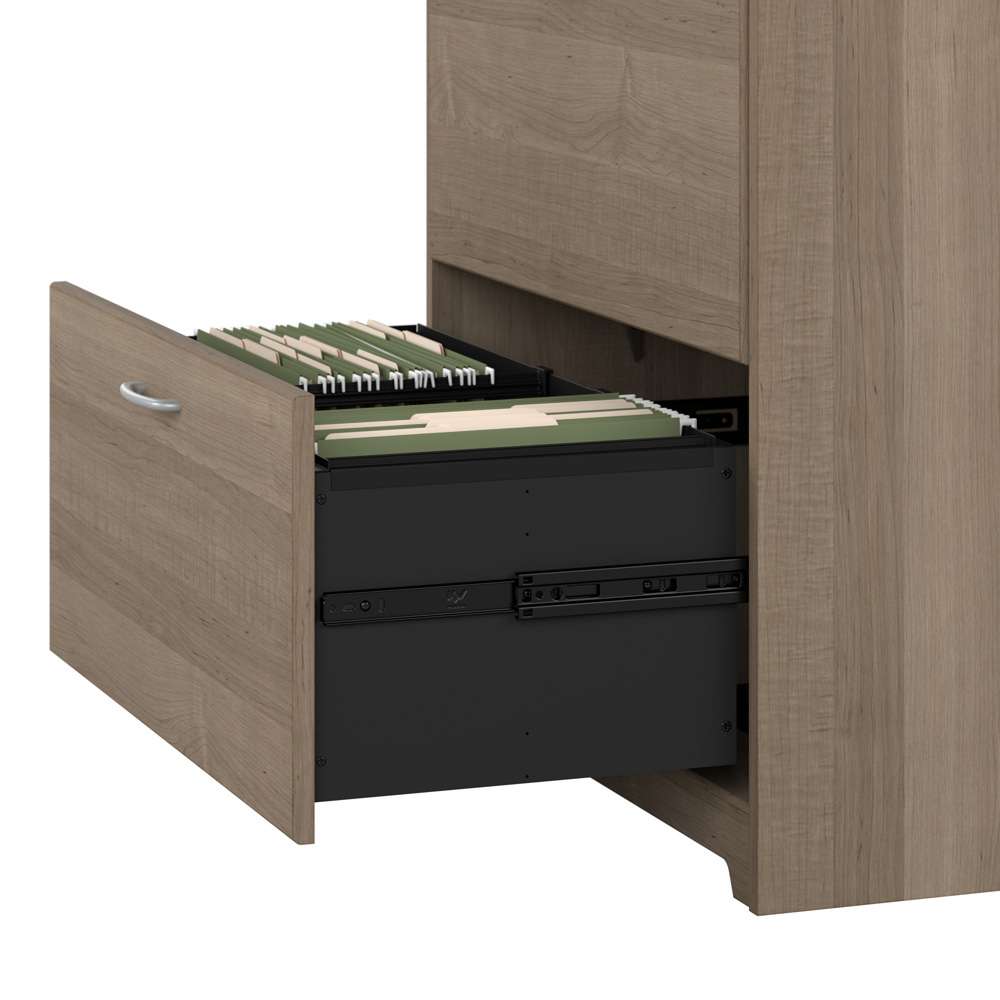 Bush Furniture - Cabot 2 Drawer Lateral File Cabinet in Ash Gray - WC31280 veiw 7