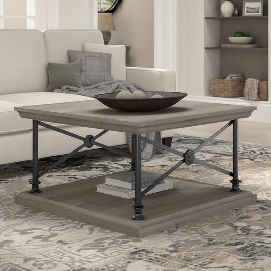 Bush Furniture - Coliseum Square Coffee Table in Driftwood Gray - CST136DG-03 veiw 2