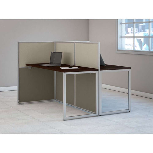 Bush Furniture - Easy Office 60W 2 Person Cubicle Desk Workstation with 45H Panels in Mocha Cherry - EOD460MR-03K veiw 2