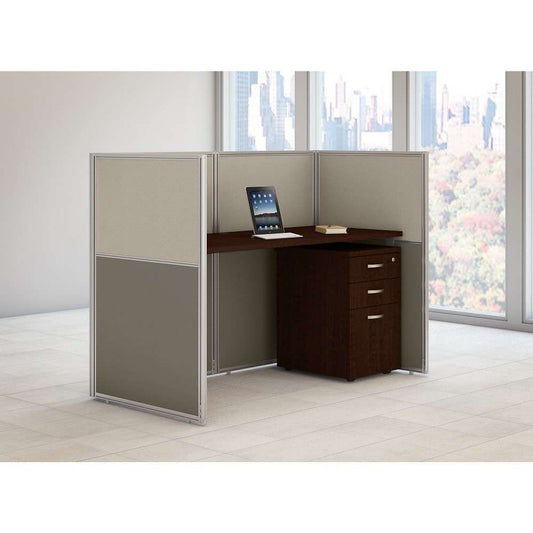 Bush Furniture - Easy Office 60W Cubicle Desk with File Cabinet and 45H Closed Panels Workstation in Mocha Cherry - EOD260SMR-03K veiw 2