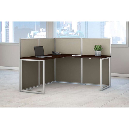 Bush Furniture - Easy Office 60W L Shaped Cubicle Desk Workstation with 45H Panels in Mocha Cherry - EOD360MR-03K veiw 2