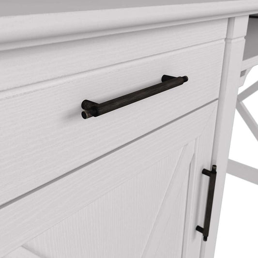 Bush Furniture - Key West 48W Small Computer Desk with Hutch in Pure White Oak - KWD248WT-03 veiw 2