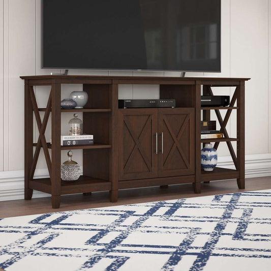 Bush Furniture - Key West Tall TV Stand for 65 Inch TV in Bing Cherry - KWV160BC-03 veiw 2