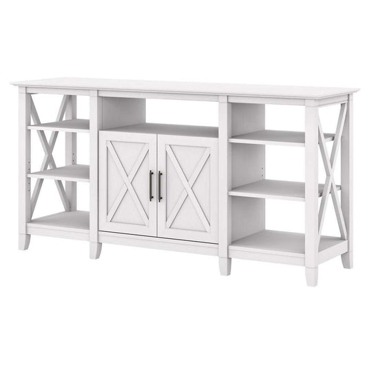 Bush Furniture - Key West Tall TV Stand for 65 Inch TV in Pure White Oak - KWV160WT-03 veiw 2