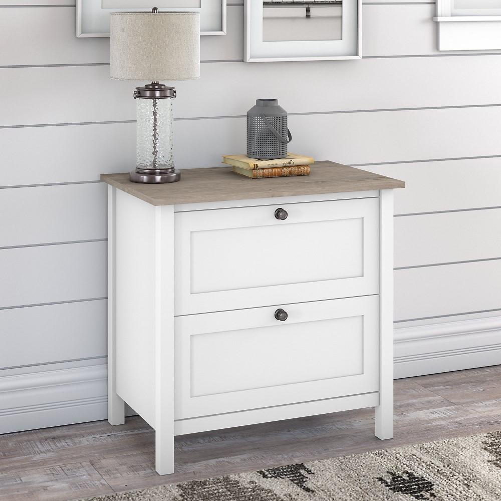 Bush Furniture - Mayfield 2 Drawer Lateral File Cabinet in Pure White and Shiplap Gray - MAF131GW2-03 veiw 5