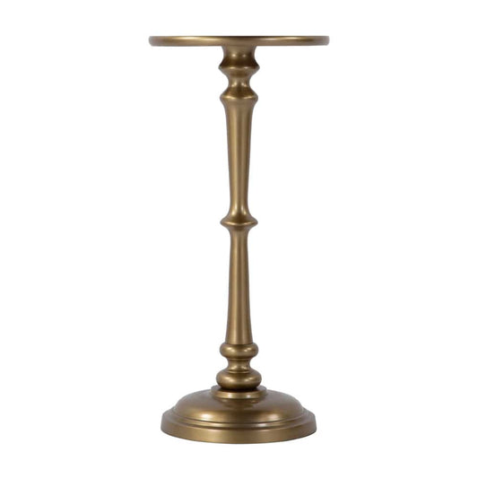 Butler Specialty Company - Alisa 10 in. W Round All Metal Pedestal Base End Table - Antique Gold - 5929226 view 2
