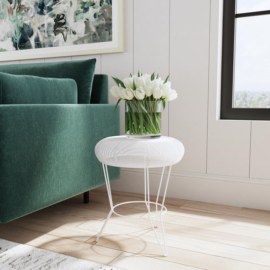 Butler Specialty Company - Allen Decorative Wire Side Table, White - 5633288_CLOSEOUT