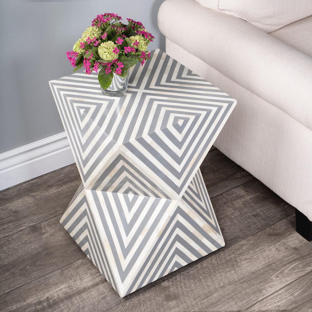Butler Specialty Company - Anais and Grey Bone Inlay Side Table, Gray and White - 5510321 view 6