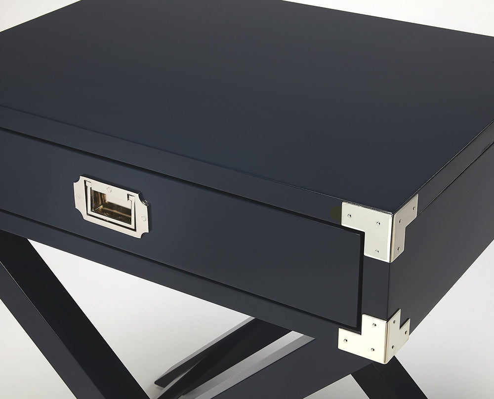 Butler Specialty Company - Campaign - Anew 24.25 in. W Rectangular 1 Drawer Campaign Side Table, Blue - 5258291