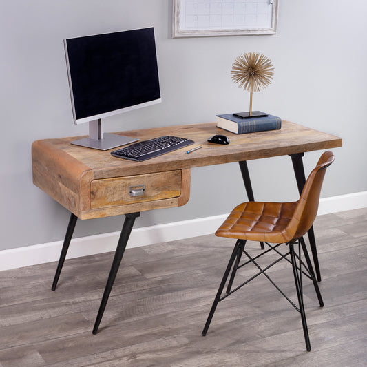 Butler Specialty Company - Anuri Natural Wood & Metal Desk, Light Brown - 5449312