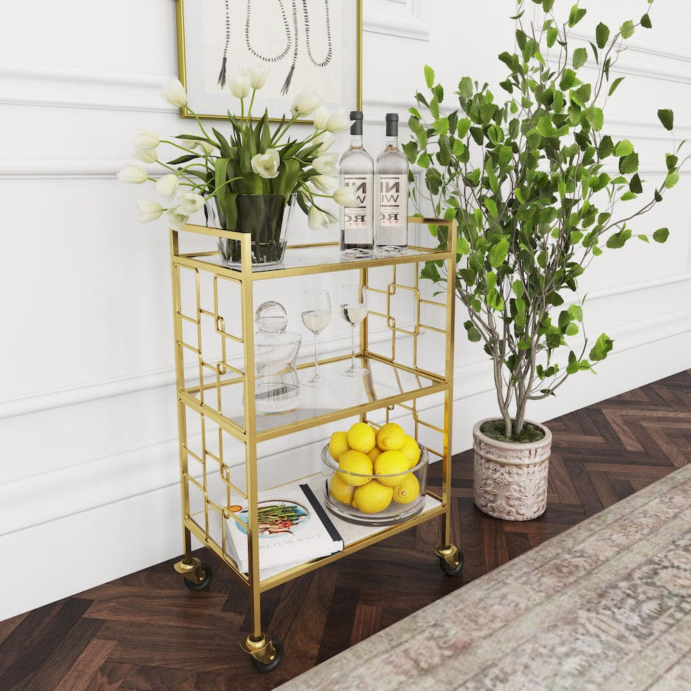 Butler Specialty Company - Arcadia Polished Bar Cart, Gold - 5347402 view 6