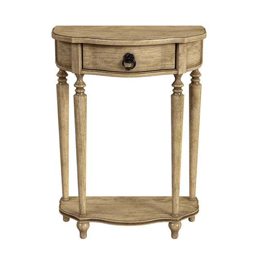 Butler Specialty Company - Ashby 22 in. W Demilune Wood 1 Drawer Console Table, Beige - 2101424