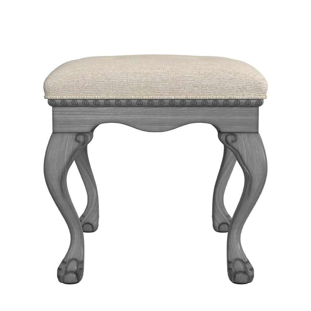 Butler Specialty Company - Ashford 25.5 in. W Rectangular Upholstered/Wood Backless Vanity Stool, Gray - 2627418_CLOSEOUT