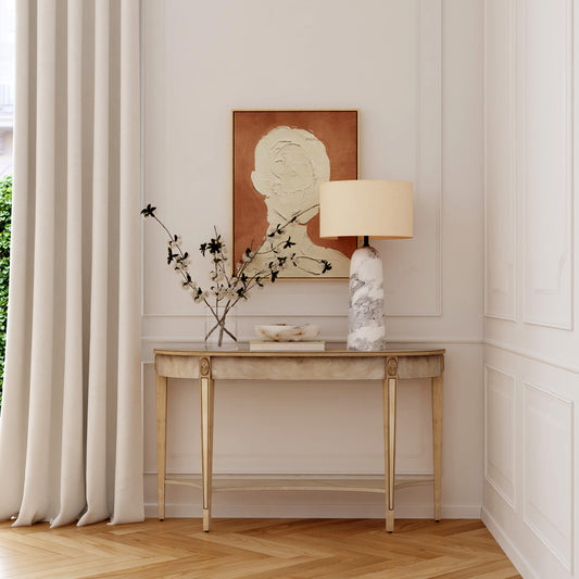 Butler Specialty Company - Astor 54 in. W Demilune Wood Console Table with Lower Shelf, Tan/Beige - 4146424