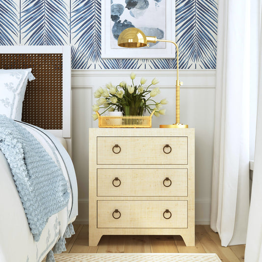 Butler Specialty Company - Bar Harbor - Bar Harbor 25 in. W Rectangular Raffia 3 Drawer Nightstand, Natural - 5667362