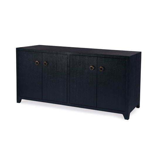 Butler Specialty Company - Bar Harbor - Bar Harbor 70 in. W Rectangular Raffia 4 Door Sideboard, Navy Blue - 5668410
