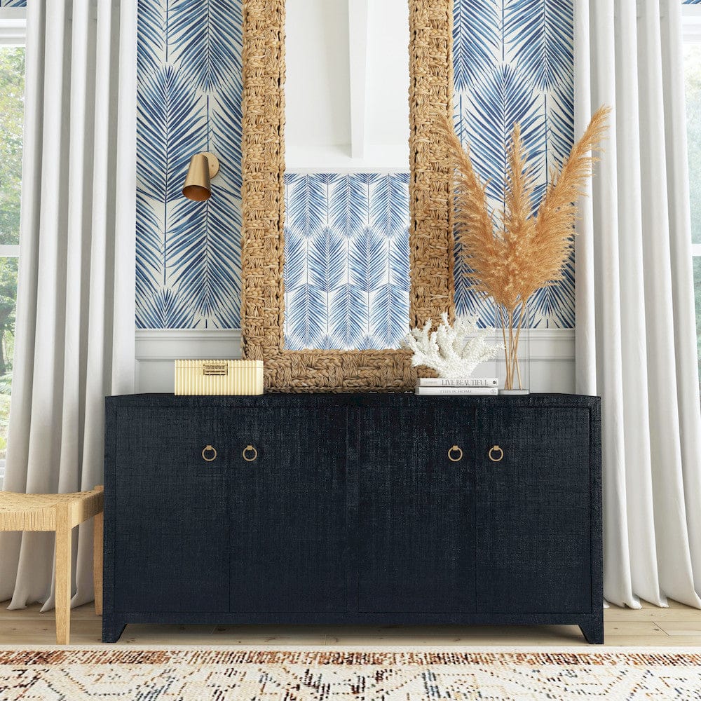 Butler Specialty Company - Bar Harbor - Bar Harbor 70 in. W Rectangular Raffia 4 Door Sideboard, Navy Blue - 5668410 view 6
