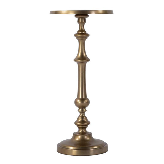 Butler Specialty Company - Bartel 10.25 in. W Round Metal Pedestal Base End Table - Antique Gold - 5923226 view 2