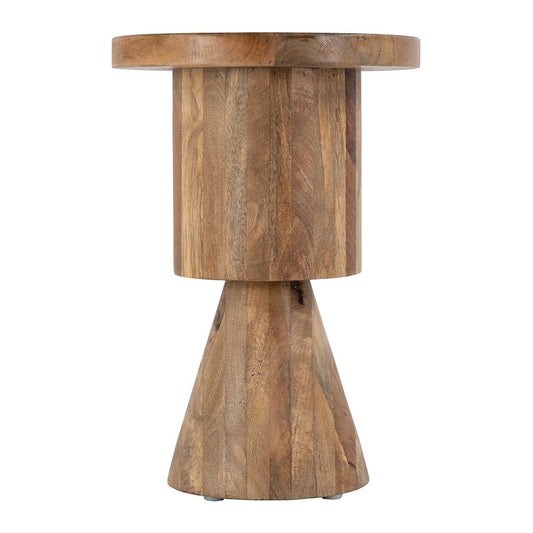 Butler Specialty Company - Botswana 15 in. W Round Solid Wood Abstract Pedestal Base Side Table, Brown - 5876312 View 2