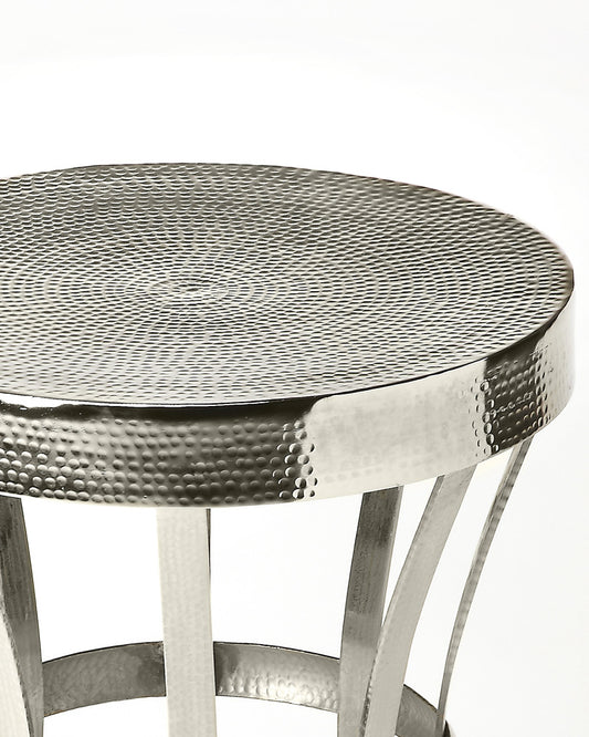 Butler Specialty Company - Broussard 16 in. Round Metal Industrial Chic Side Table, Silver - 4326330