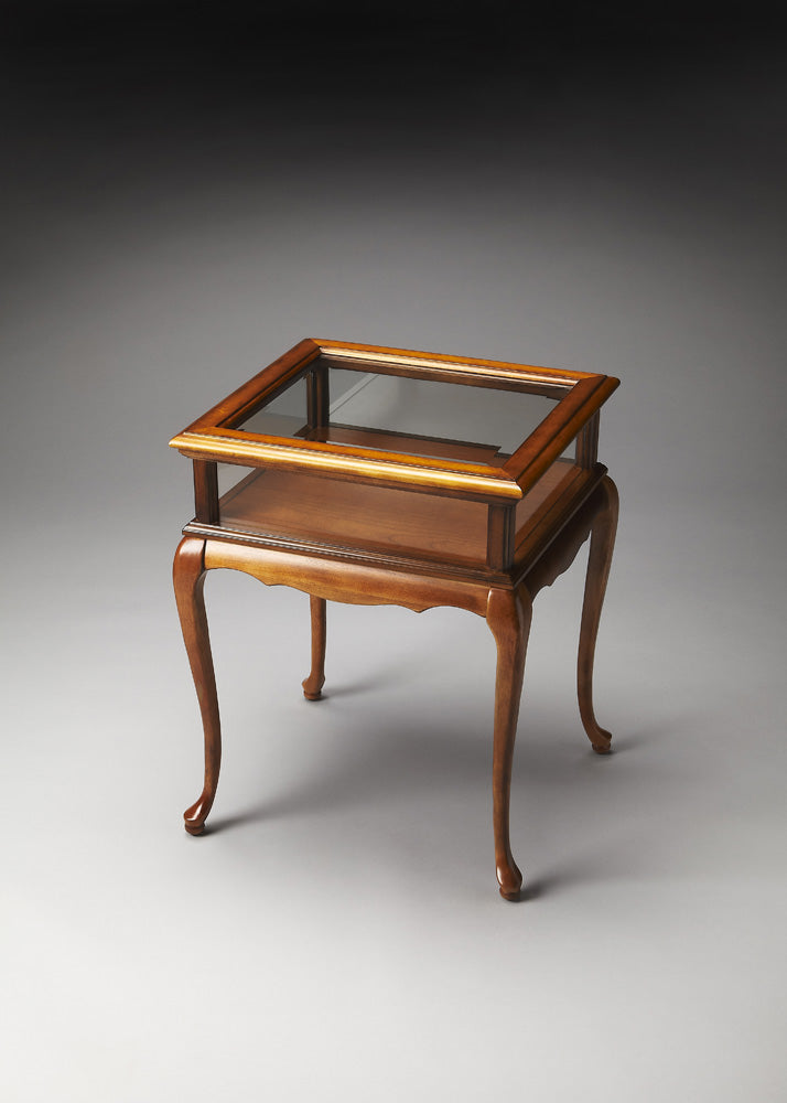 Butler Specialty Company - Burton 18 in. W Rectangular Wood Curio Table, Medium Brown - 1484101