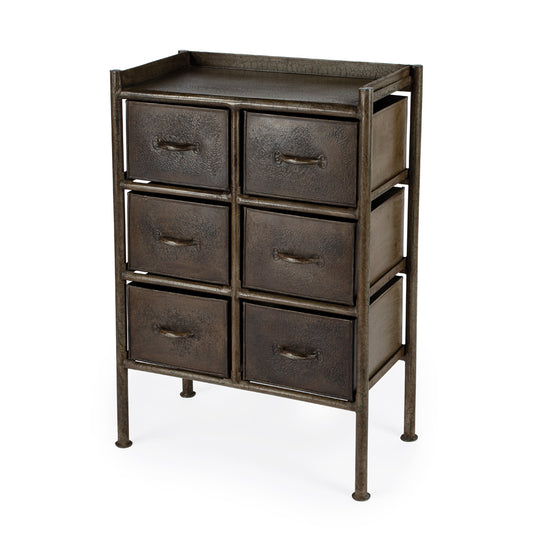 Butler Specialty Company - Cameron 23 in. W Rectangular Industrial Chic 6 Drawer Accent Chest, Bronze - 3368025