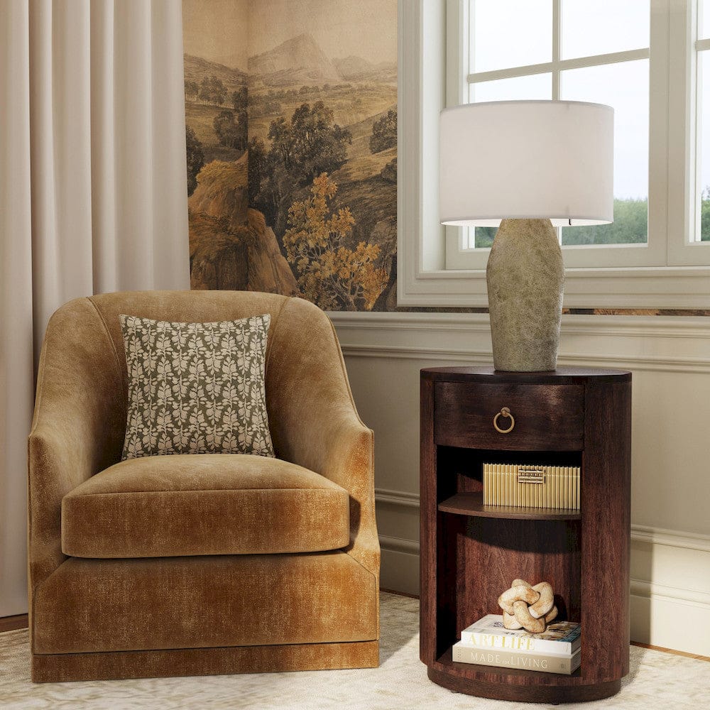 Butler Specialty Company - Carnolitta 17.75 Oval Wood 1 Drawer and Open Shelf End Table, Dark Brown - 5595354 view 7