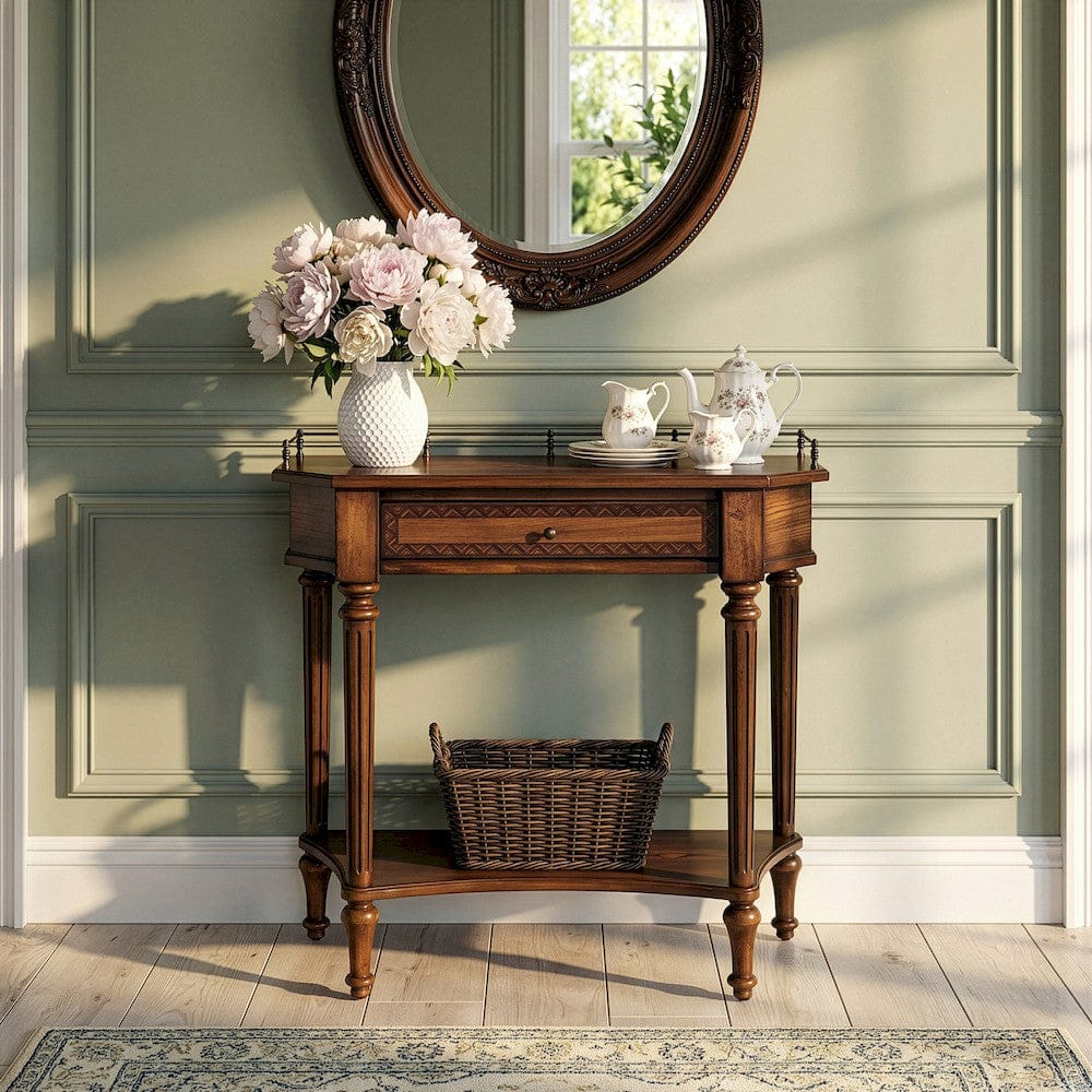Butler Specialty Company - Charleston 30 in. W Rectangular Wood 1 Drawer Console Table, Medium Brown - 883040 view 4