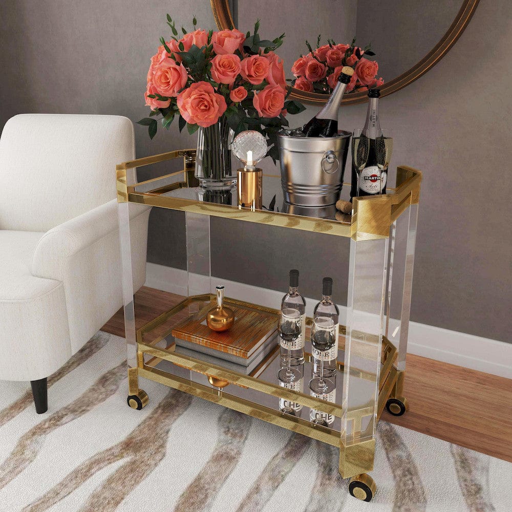 Butler Specialty Company - Charlevoix Acrylic & Serving Cart, Gold - 5408335 view 7
