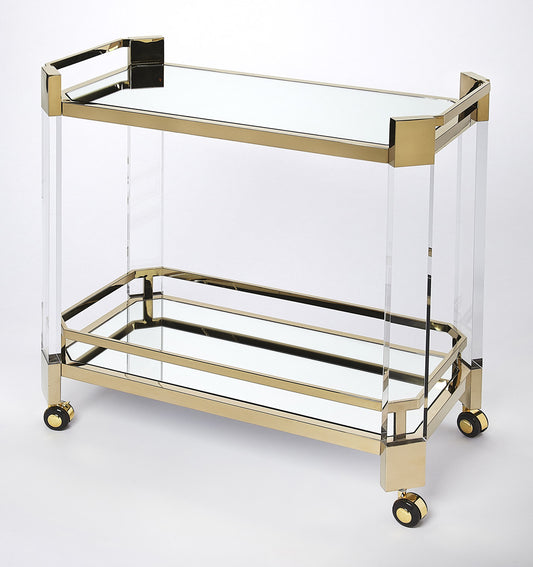Butler Specialty Company - Charlevoix Acrylic & Serving Cart, Gold - 5408335