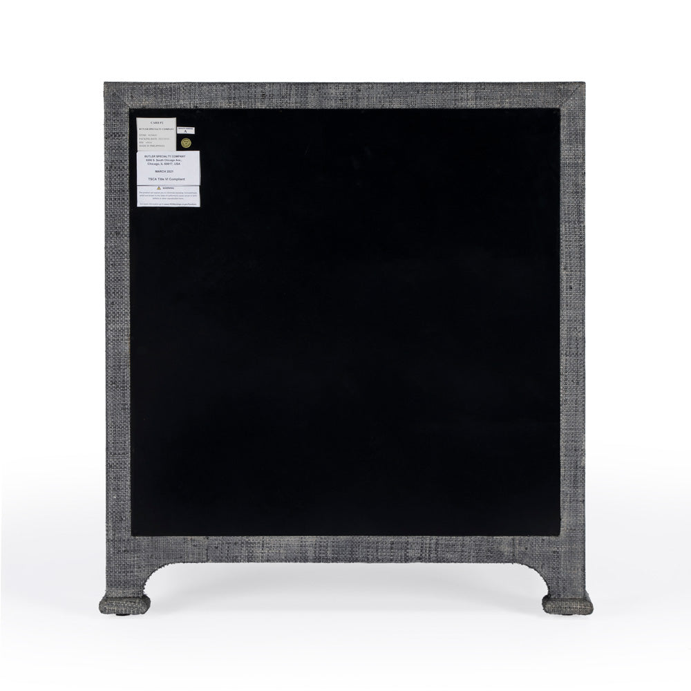 Butler Specialty Company - Chatham 25 in. W Rectangular Raffia 3 Drawer Accent Storage Chest, Charcoal - 9130420_CLOSEOUT