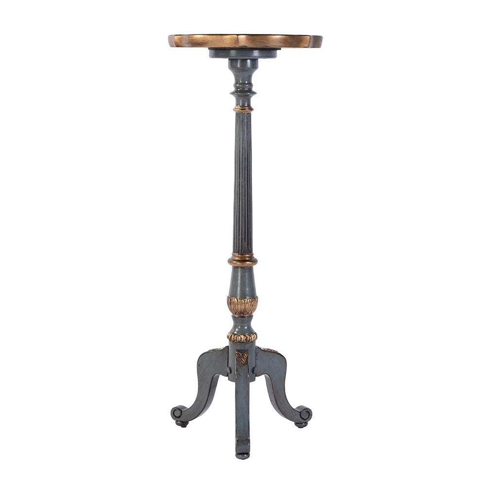 Butler Specialty Company - Chatsworth 13.75 in. W x 36.5 in. H Round Wood Scalloped Edge 3 Leg Pedestal Plant Stand, Pastel Blue - 1931483 View 3