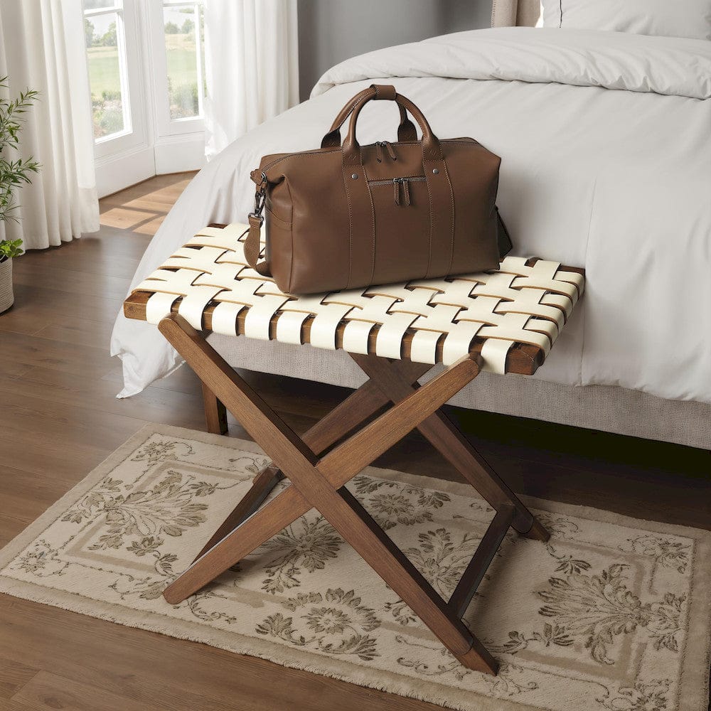 Butler Specialty Company - Cipriani 15 in. W Leather & Wood Luggage Rack, Multi-Color - 1186260 view 2